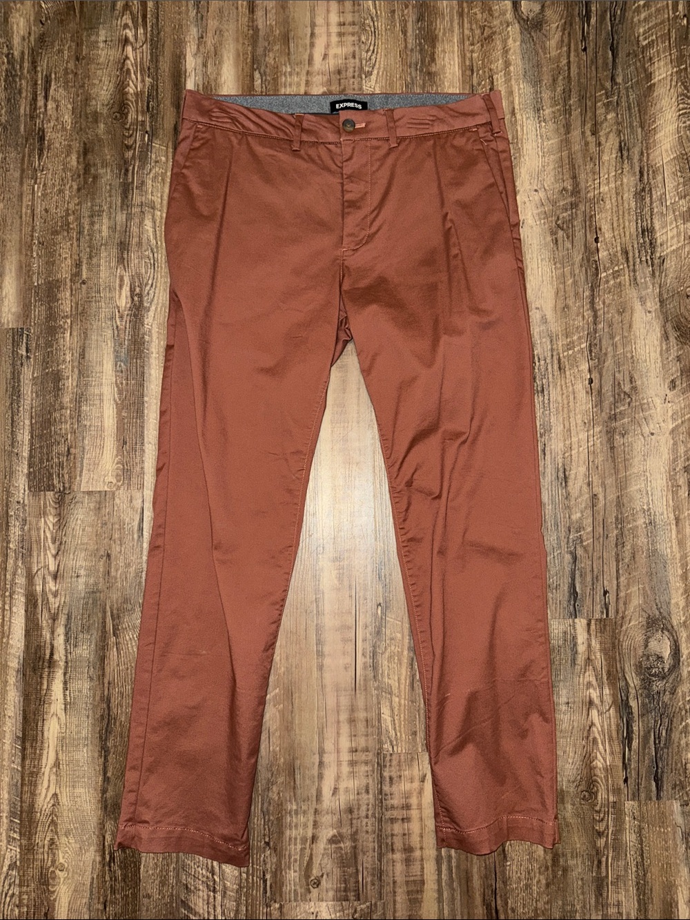 Express Men's Rust-Brown Chino Pants